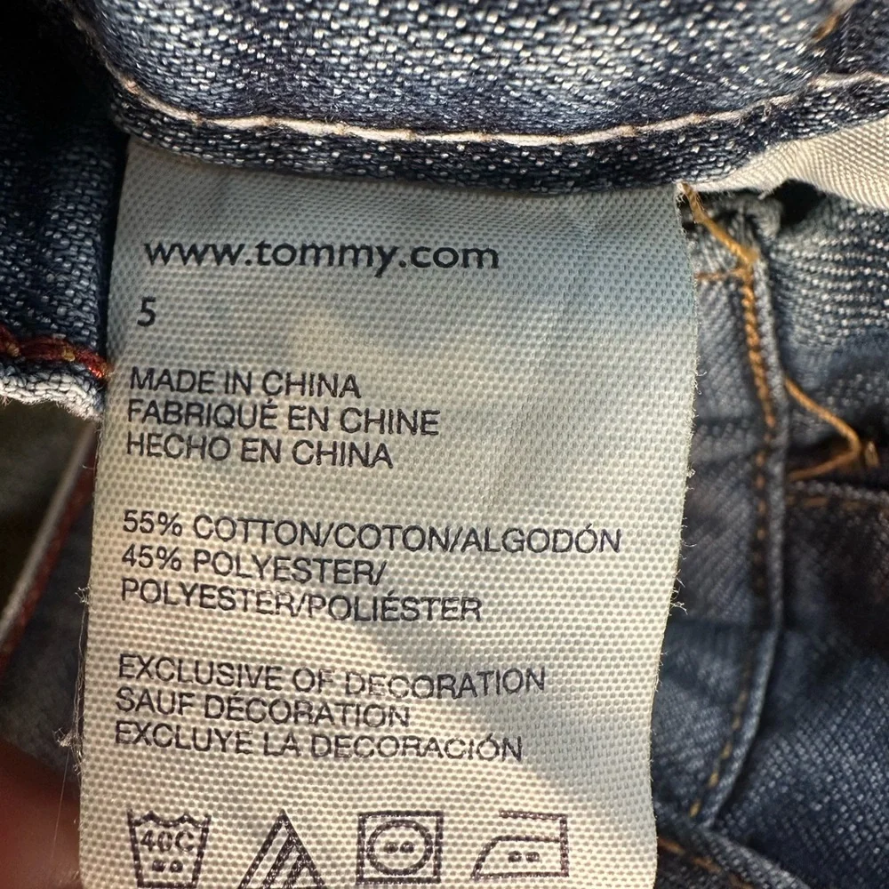 Tommy Hilfiger Boys Denim Jeans Revolution Slim Size 5 Adjustable Waist Snap/Zip